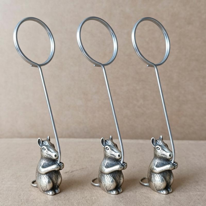 Delicate Miniature Metal Bookmarks Clip Feature Chinese Astrological Animals Suitable For Office And Dining Table Use