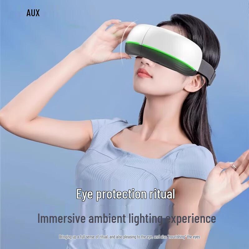 Aux Smart Foldable Eye Massager with Heat, Vibration, and Bluetooth Music