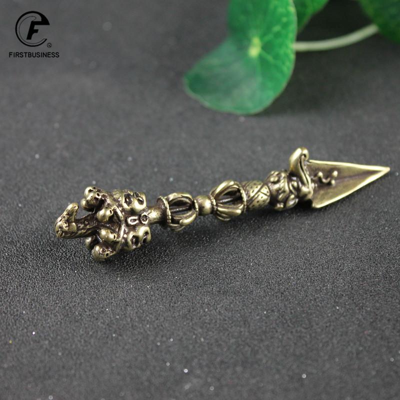 Pure Copper Buddha Instrument Ba Jin Just Vajry Pestle Feng Shui Ornament Home Decoration Antique Brass Desk Decor Retro Crafts