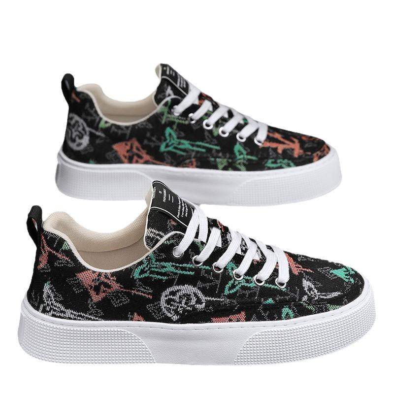 Men's Shoes Spring New Breathable Canvas Shoes Versatile Flat-soled Cloth Shoes Flat-soled Non-slip Board Shoes