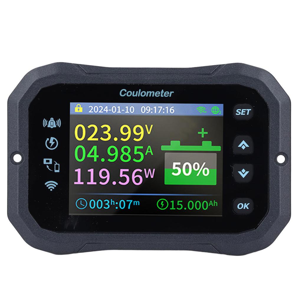 Battery Monitor WIFI Remote Control 10-100V 400A Battery Capacity Voltage Monitor Gauge for RV