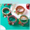 Weihnachtsbaum Weihnachtsmann Schneemann Perlenarmbänder Set für Frauen Festliche Geschenkidee