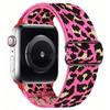 Leopard Nylon Strap for Apple Watch Band Ultra 2 49mm 46 45 44 42 41 40 38mm Elastic Bracelet iWatch Series 10 9 8 7 SE 6 5 4 3