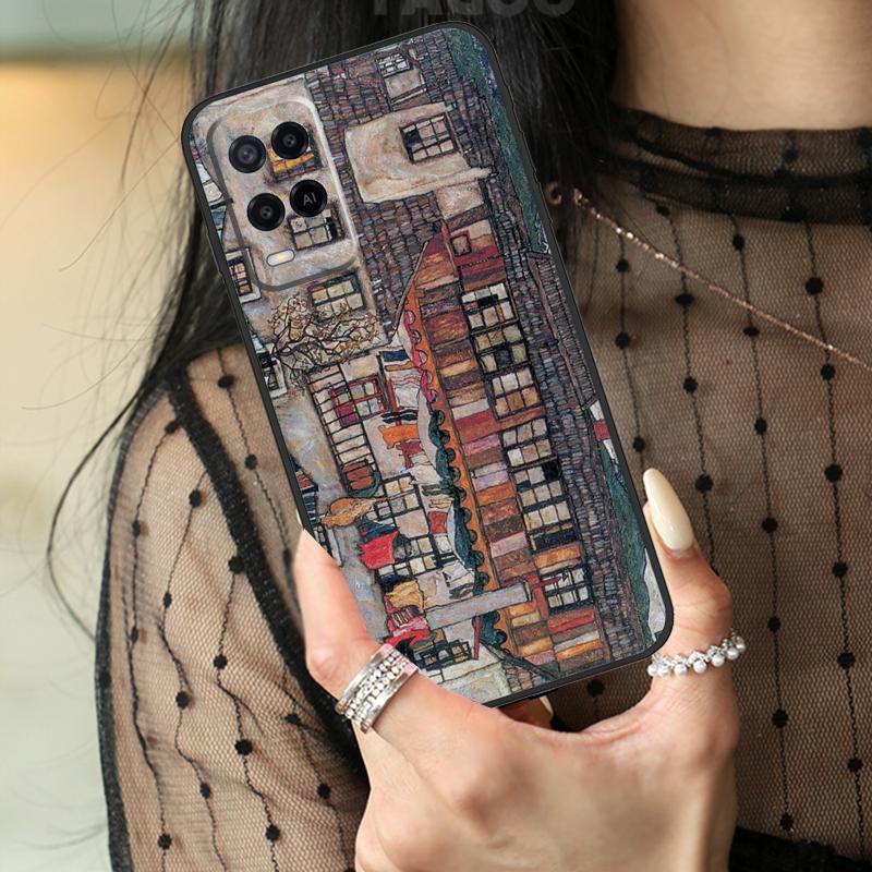 Egon Schiele Art Case For Oppo A74 A94 A54 A80 A60 A40 A18 A38 A58 A78 A98 A96 A76 A16 A15 A17 A57 A77 A5 Pro