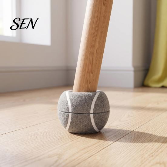 Furniture Floor Protectors Precut Tennis Balls for Chairs, Leg Felt Glides, Non Slip Table Home Hardwood Floors, Noise Scratches Reduction Elastic