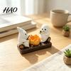 Night Atmosphere Light Base Cute Ghost And Bonfire Figurine, Resin Campfire Ornament for Halloween Tabletop Gift Friends Decor, Cartoon Double Statue