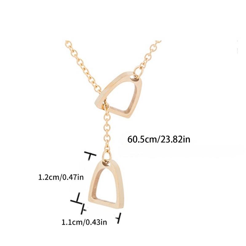 Elegant Horse Stirrup Necklace Modern Horse Stirrup Necklace Elegant Western Necklace Ornament For Trendy Women