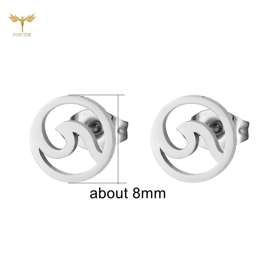 12 Paare Einfache Geometrische Ohrringe Großhandel Rund Quadratisch Stern Blitz 8 Stil Edelstahl Stecker Ohrringe Set Frau Zirkon