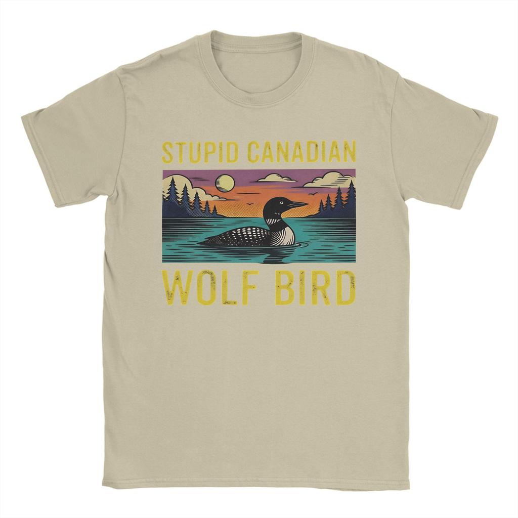 Stupid Canadian Wolf Bird Loon Lover Heated Rivalry T Shirt Summer Trending TShirts Unisex Cotton Oversized ShortSleeve Tops