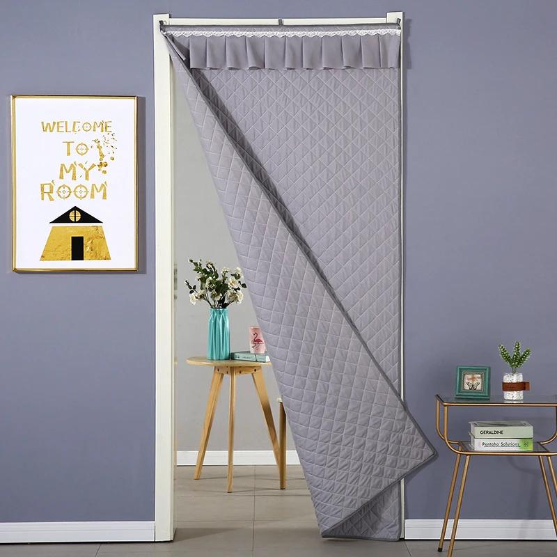 Easy Installation Winter Quilted Design Door Curtain Thick Windproof Cold-proof Thermal Door Curtain Keep Warm Door Screen