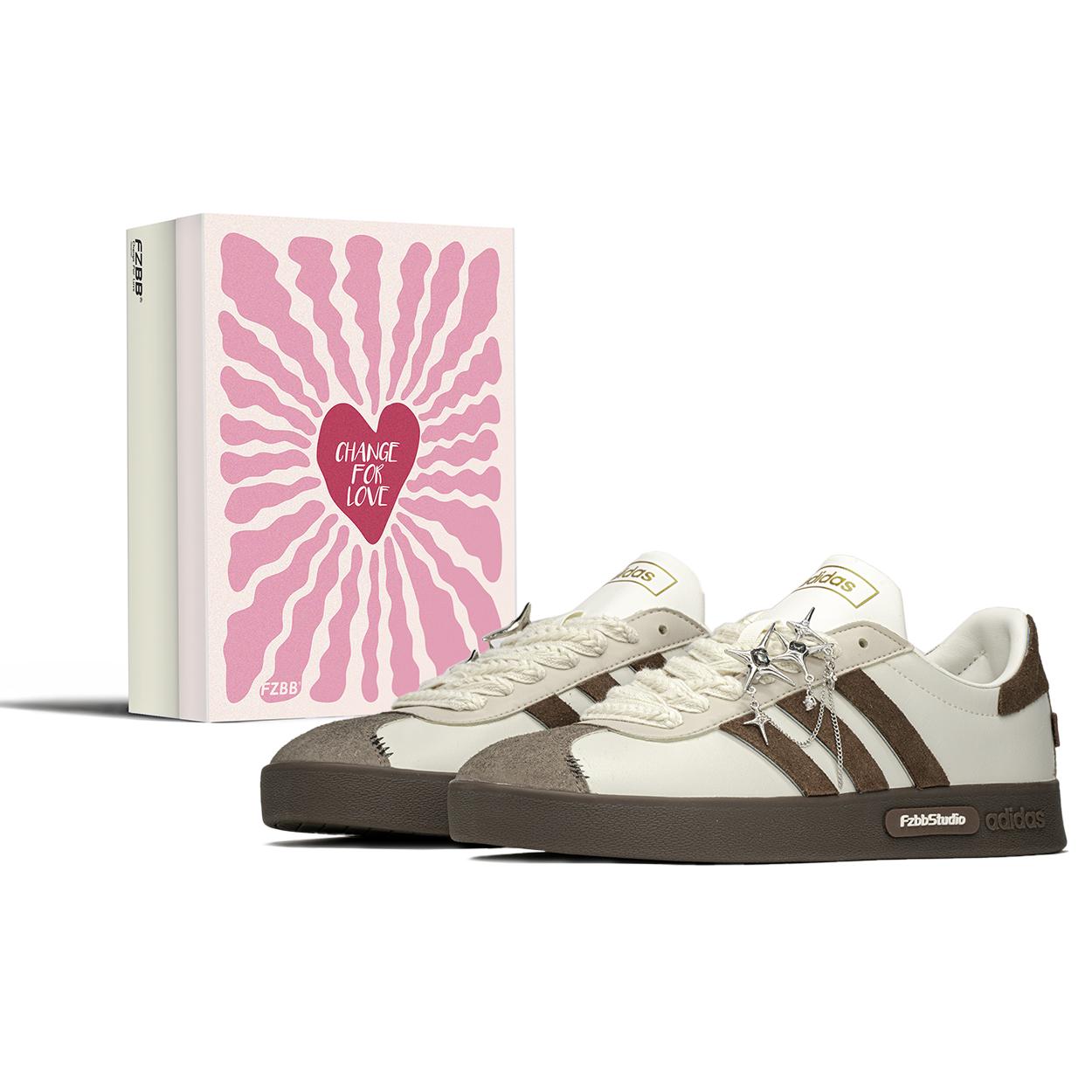 

Adidas Vl Court Low top Skateboard Shoes Unisex Beige Red JI0497(TeamA-S-BOX) 41⅓