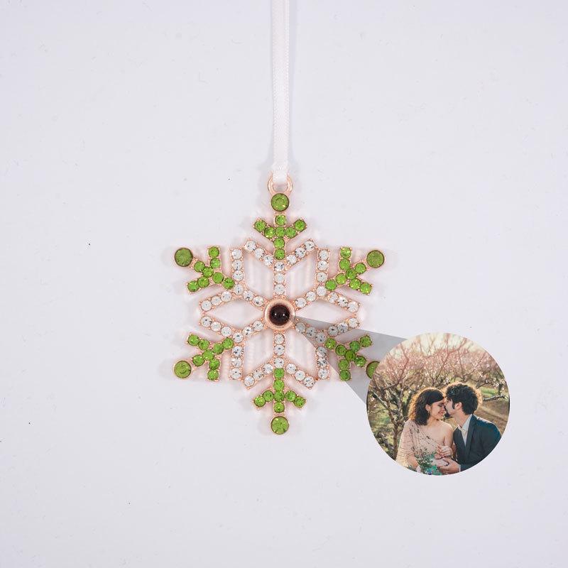 Colorful Pearl Snowflake Projection Christmas Ornament Pendant Gift