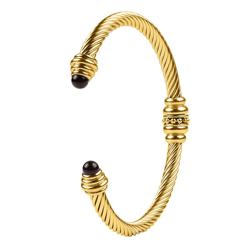 Bracciale Donna Bracciale in pellicola di seta Twke dorato dorato 18 carati Bracciale Twist Jackie alla moda