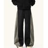 Splicing Scimitar Twill Pants Men's Spring Retro Wide-leg Pants Trousers Loose Straight Casual