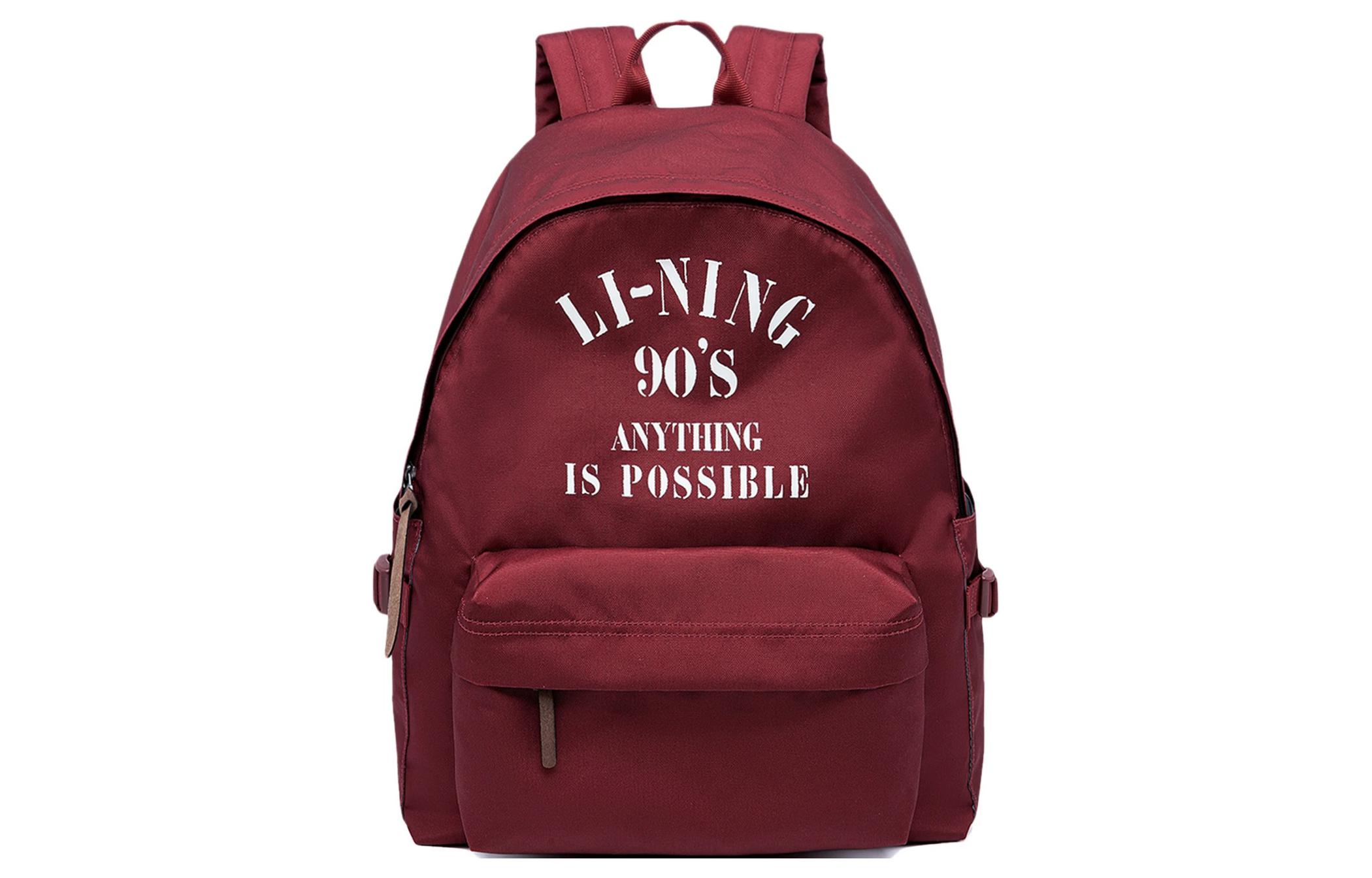 Li Ning Sports Life Collection Polyester Sports Backpack Unisex Bicycle Red ABSU183-3