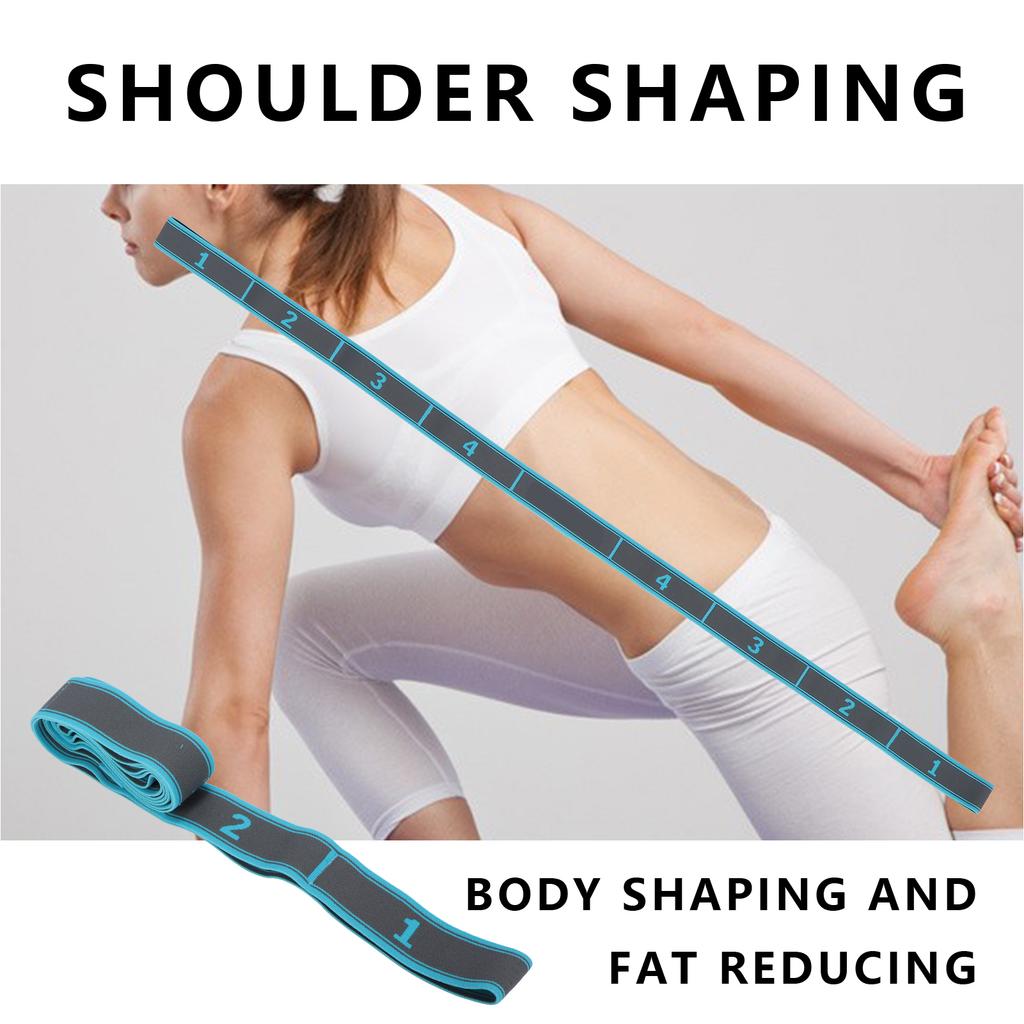 Stretch Strap Women Fitness High Elastic Multi Exercise Stretch Band Belt(Blue Gray )
