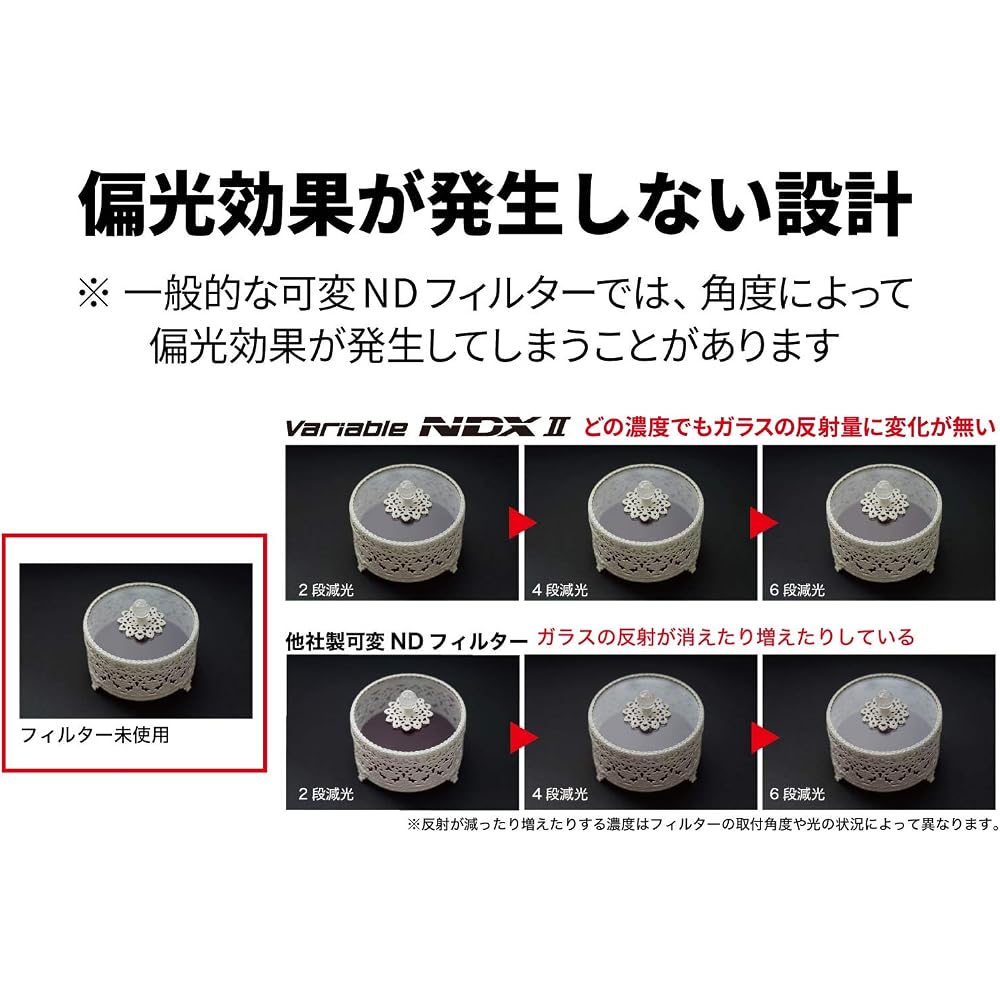 Kenko Variable ND Filter, Variable NDX II, 82mm, Adjustable ND2.5-ND450, with Detachable Lever, for Light Intensity Adjustment, Neutral Gray, 823040