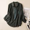 Spring 2026 Floral Linen Lapel Shirt: Retro, Lightweight, Loose-Fit Top for Women