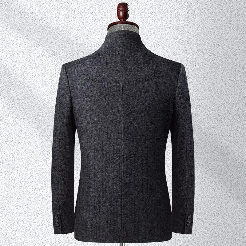 Autunno Nuovo Abito Casual con Collo alla Coreana da Uomo alla Moda Stile Coreano Slim Elasticizzato Top da Uomo per Giovani e Mezza Età