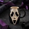 Interesting Niche Holiday Present Horror Face Ceramic Coffee Mug, Unique Mask Water Funny Daily Cup Cup, 385ml Capacity, Decorative Drinkware