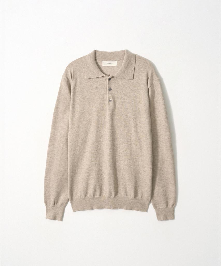 EZIO Essential Button Collar Knit_Sand Beige