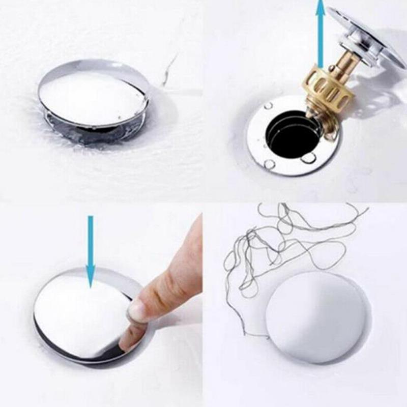 Basin Drains Universal Metal Filter Valve Pop-Up Drainer Waste Stopper Bathtub Strainer Plug Hair Catchers Bathroom Accessories