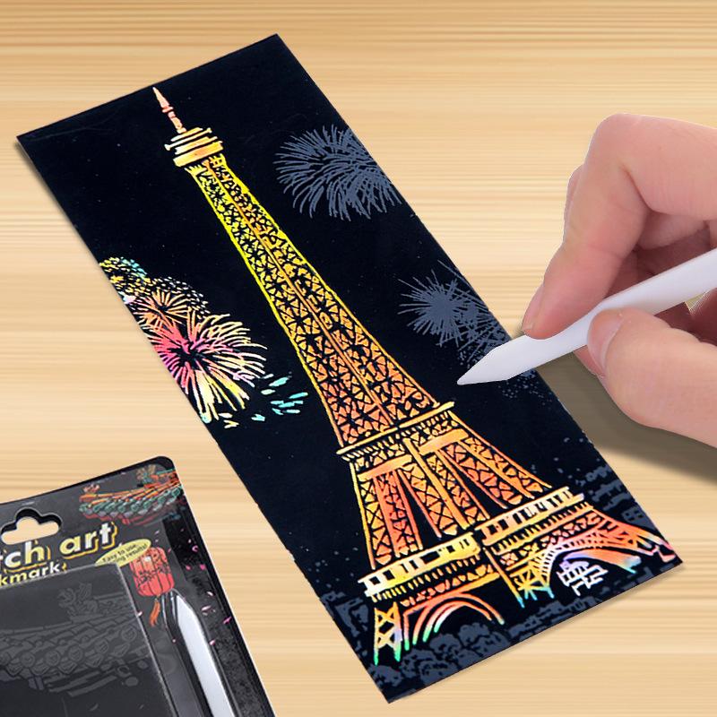 YUELU Night View Scratch Art for Kids: DIY Scratch Paper Toy & Gift