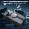 Luxury Breathable Mesh Holder Case For Samsung S25 S24 A14 A15 Ultra Plus Magnetic For Magsafe Stand Cooling Shockproof Cover