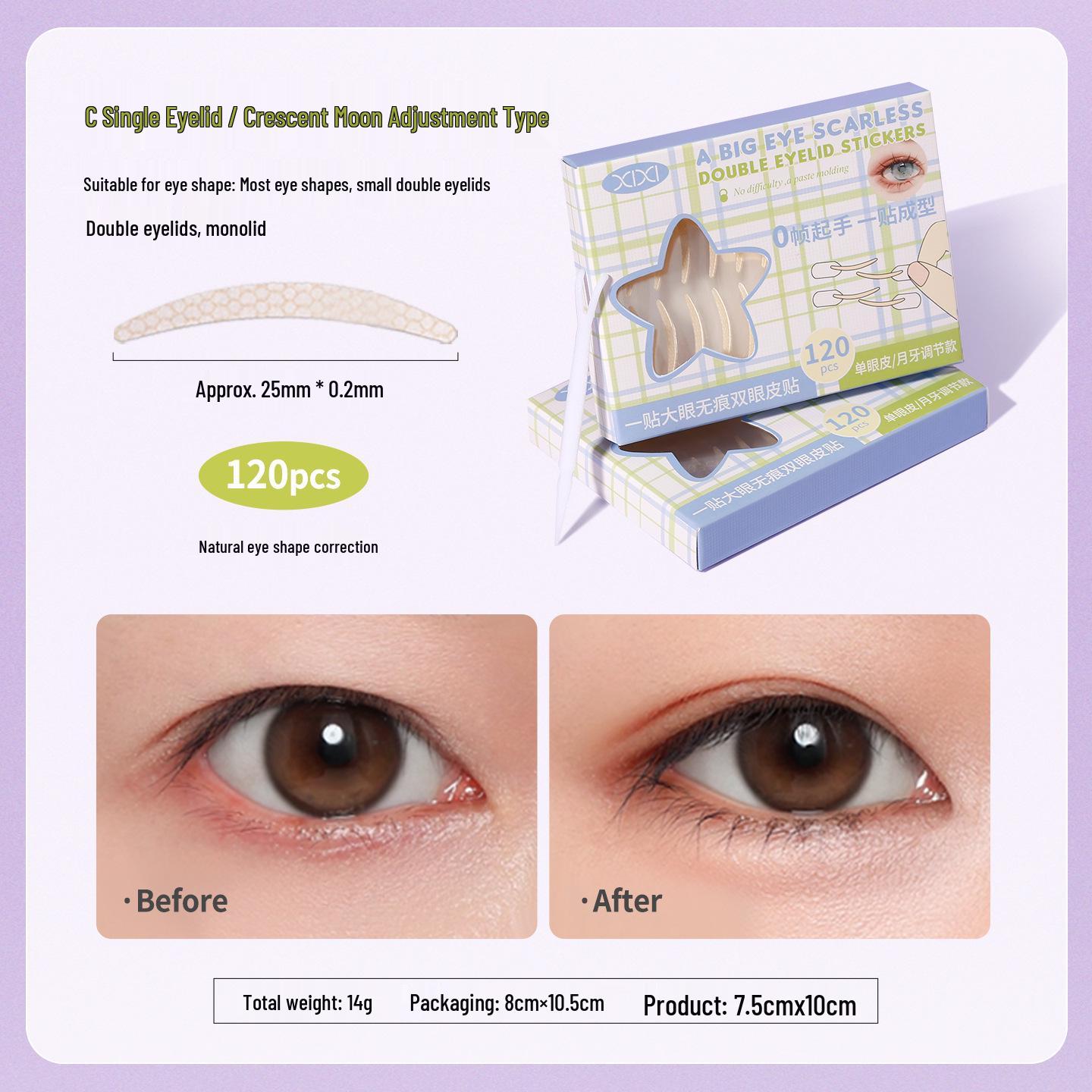 Xixi Invisible Matte Double Eyelid Stickers for Monolids & Swollen Eyelids - Seamless Eye Shape Adjuster.