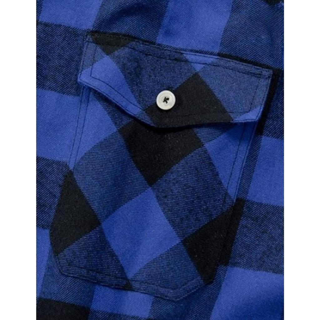 Camicia a quadri senza maniche con bottoni da uomo, vestibilità classica, camicia in flanella a quadri Buffalo con tasche sul petto e giromaniche a taglio vivo