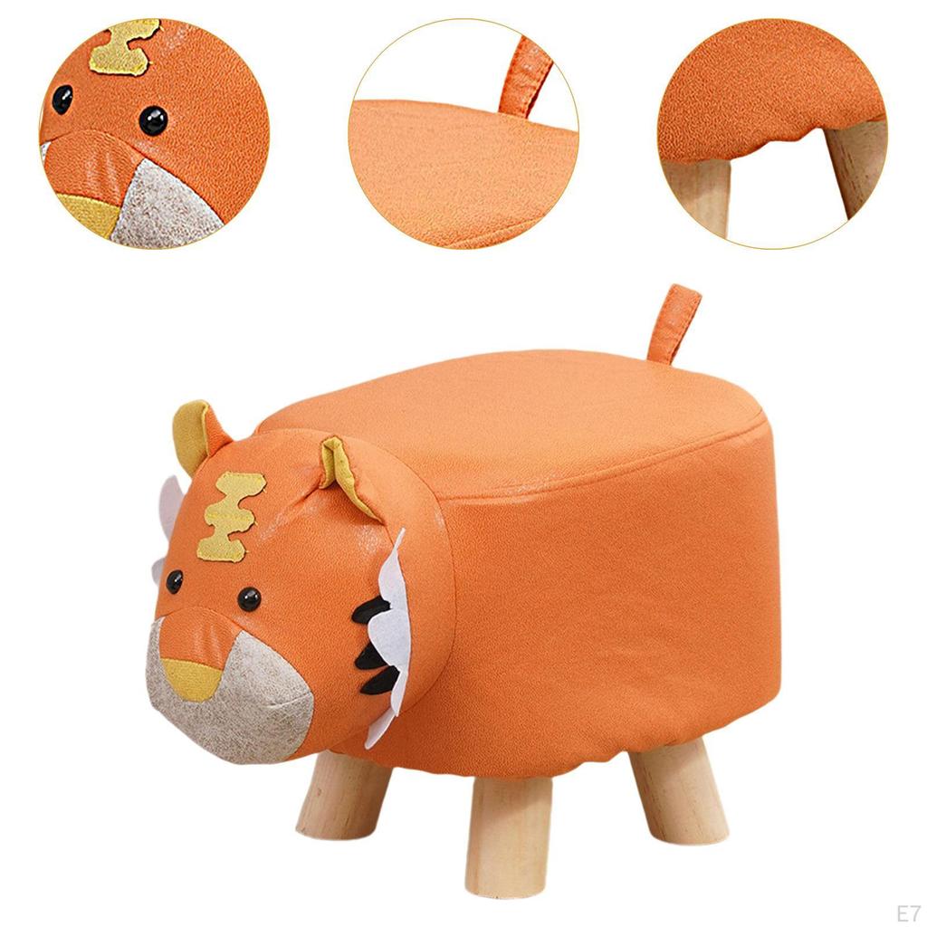 Adorable Kids Animal Print Footstool for Bedroom Decor