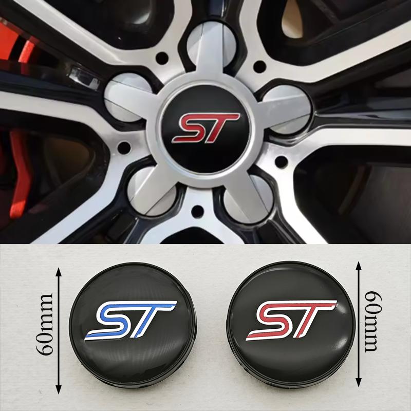 4PCS 60mm ST Line Logo ST Car Wheel Center Hub Caps Rim Cover For Ford Focus Mondeo Mustang Fiesta Kuga MK2 Hubcaps Accessories