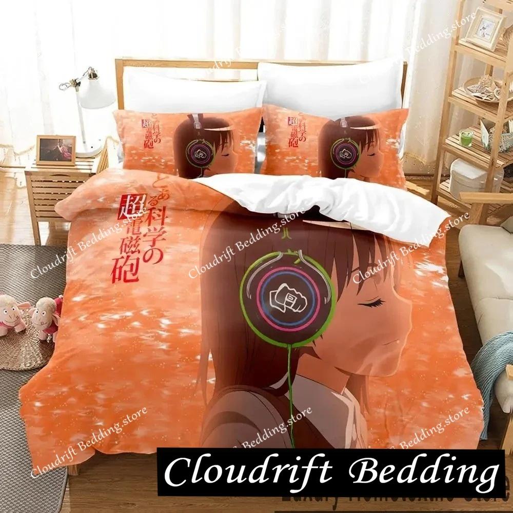 Misaka Mikoto A Certain Magical Index Railgun Bedding Set Boys Girls Twin Queen King Size Duvet Cover Pillowcase Bed boys Adult