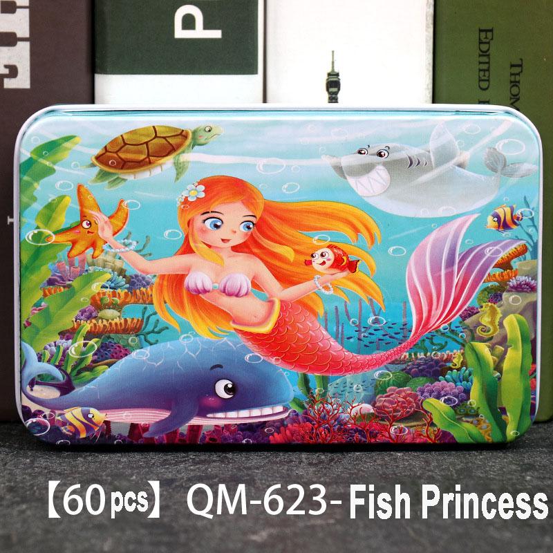 60pcs Wooden Jigsaw Puzzles 3D Cartoon Mermaid/Snow White/Cinderella/Princess/Helicopter/Hot Air Balloon Puzzles for Baby  Kids