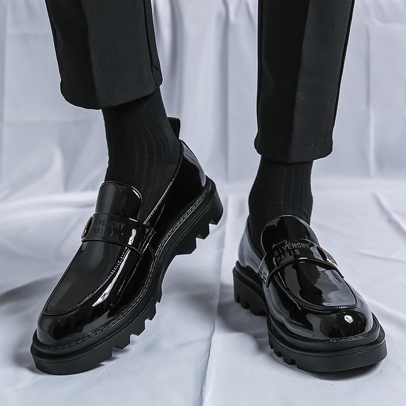 2024 Mode Leder Klassisch Schwarz Herren Atmungsaktiv Britisch Herren Low Cut Lederschuhe Hohe Qualität Weich Dicksohlige Arbeitsschuhe