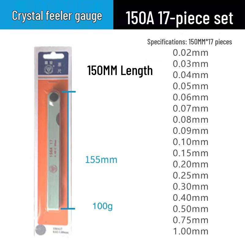 Genuine Jinghua Stainless Steel Feeler Gauge Set (100-300MM)