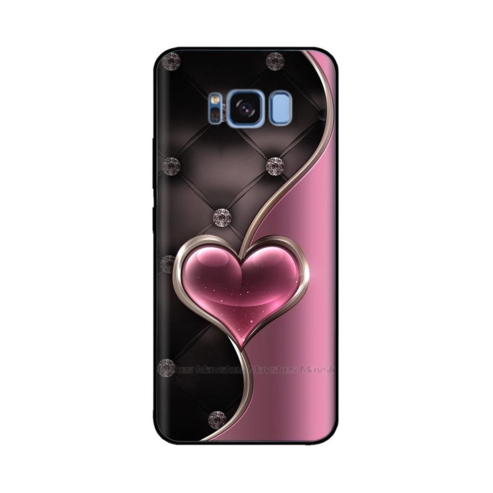 For Samsung Galaxy S8 Plus Phone Case Heart-Butterfly Funda For Samsung S8 S8Plus Cases Liquid Silicone Bumper GalaxyS8 Shells