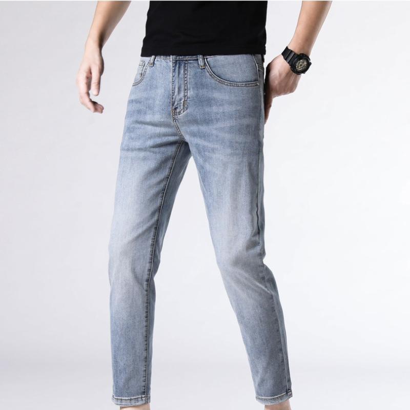 

Джинсы облегающего кроя для мужчин, летние, новые, стрейч, универсальные, деловые брюки 38