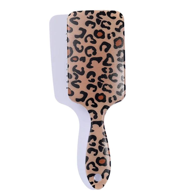 1 Pcs Home Leopard Air Cushion Combs Salon Women Scalp Massage Comb Handle Wide Teeth Hair Brush Anti-static