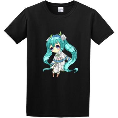 NUO FEI Beautiful Miku Vocaloid Sakura Miku 2 T-Shirt Black
