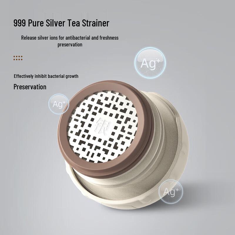 Temeike 420ml Hammered Stainless Steel Thermos Tea Cup with Ceramic Liner