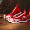Embroidered Shoes Fringed Hanfu Shoes Antique Xiuhe Shoes Chinese Inner Heightening Cloth Shoes
