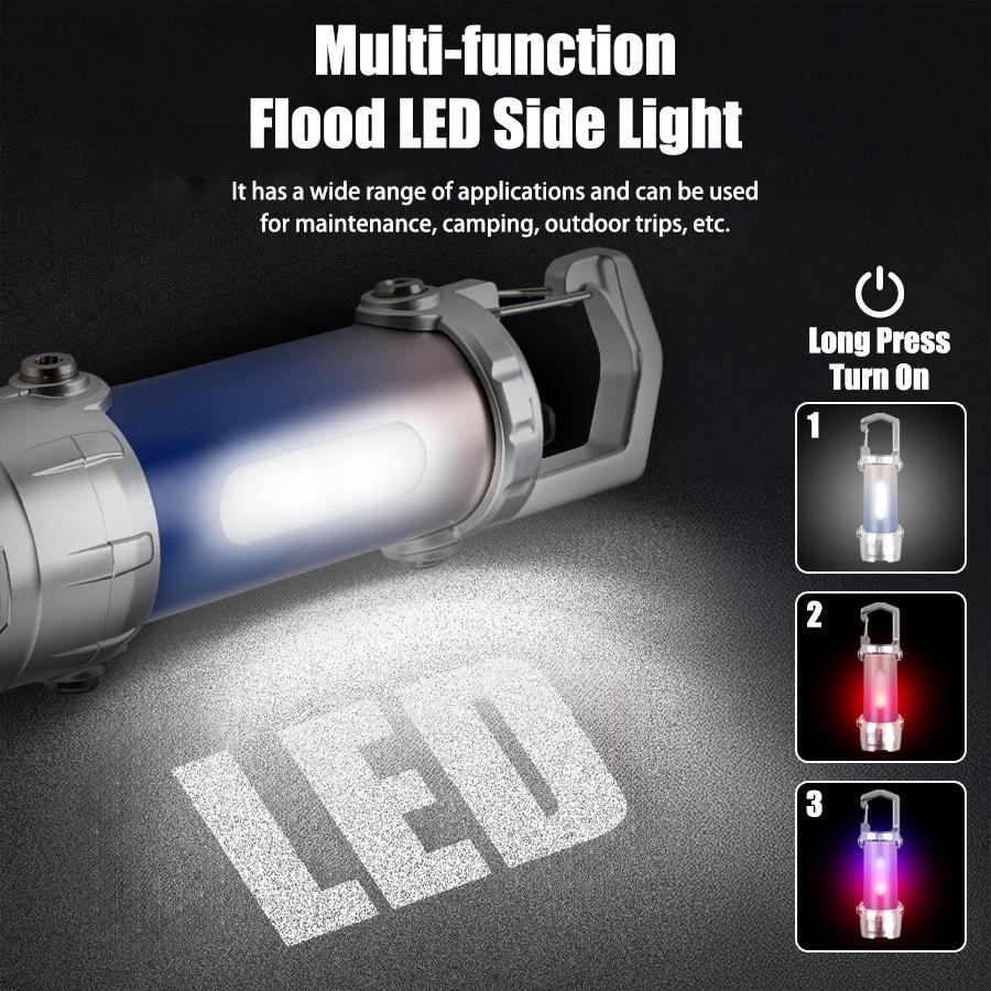 Mini LED Keychain Flashlight Multifunctional COB Work Light Keyring Practical Inspection Light Key Chain For Outdoor Activities