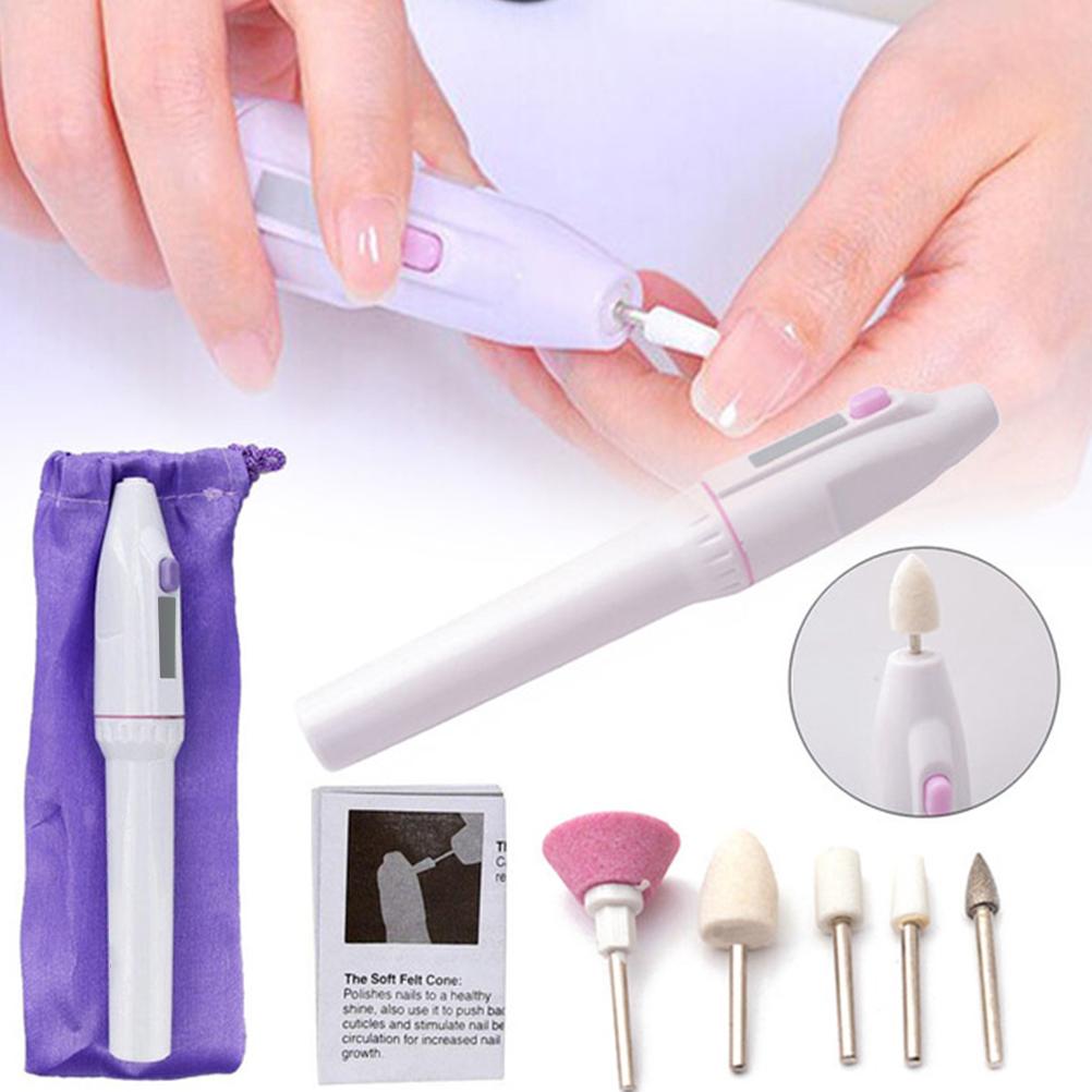 Set Pratico Portatile Lucidatore Elettrico per Unghie Strumento Casalingo per Lucidare le Unghie Kit Manicure e Pedicure