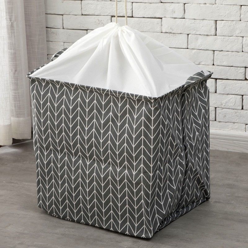 Extra Large Cotton Linen Home Debris Storage Bag Fresh Printed Pattern Clothes Dustproof Organizer Dormitory Quilt Finishing Bag
