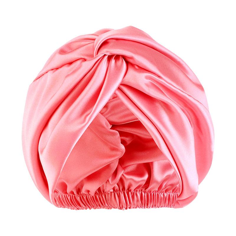 Cappellino da Notte a Doppio Strato in Seta Sintetica, Cuffia a Nodo Intrecciato, Cuffia da Doccia, Foulard per Bellezza e Trucco, Fascia per Capelli