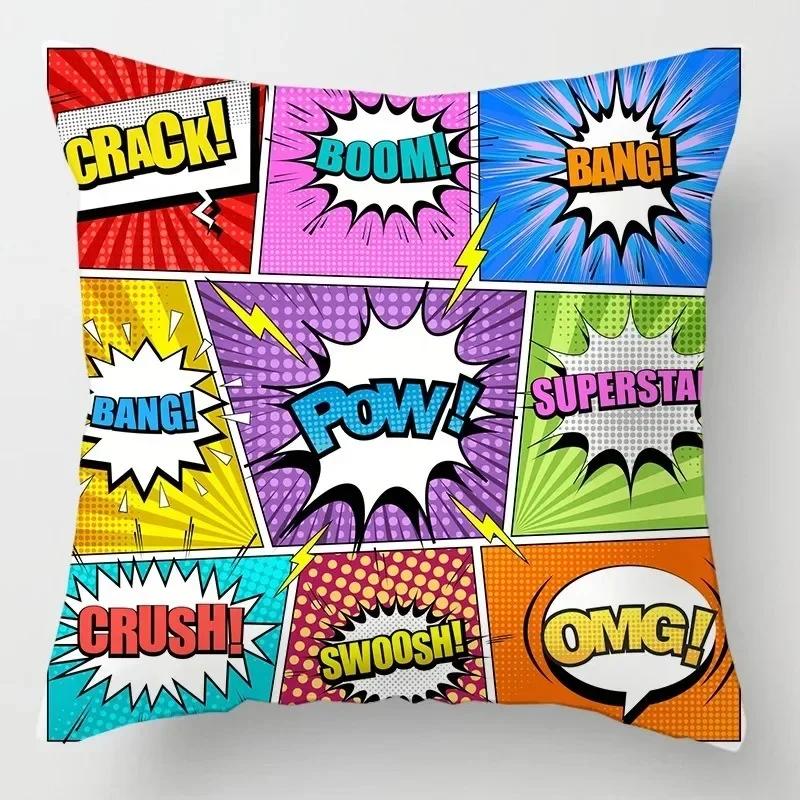 Cartoon Buchstaben Graffiti Kissenbezug Zuhause Schlafzimmer Wohnzimmer Sofa Kissenbezug Mietdekoration Dekorative Kissenbezug
