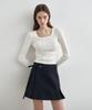 Mongdol Wool Blend Tweed Mini Skirt Navy Mdsk029Navy