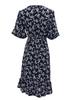 Printed V-Neck Tie High Waist Chiffon Floral Dress