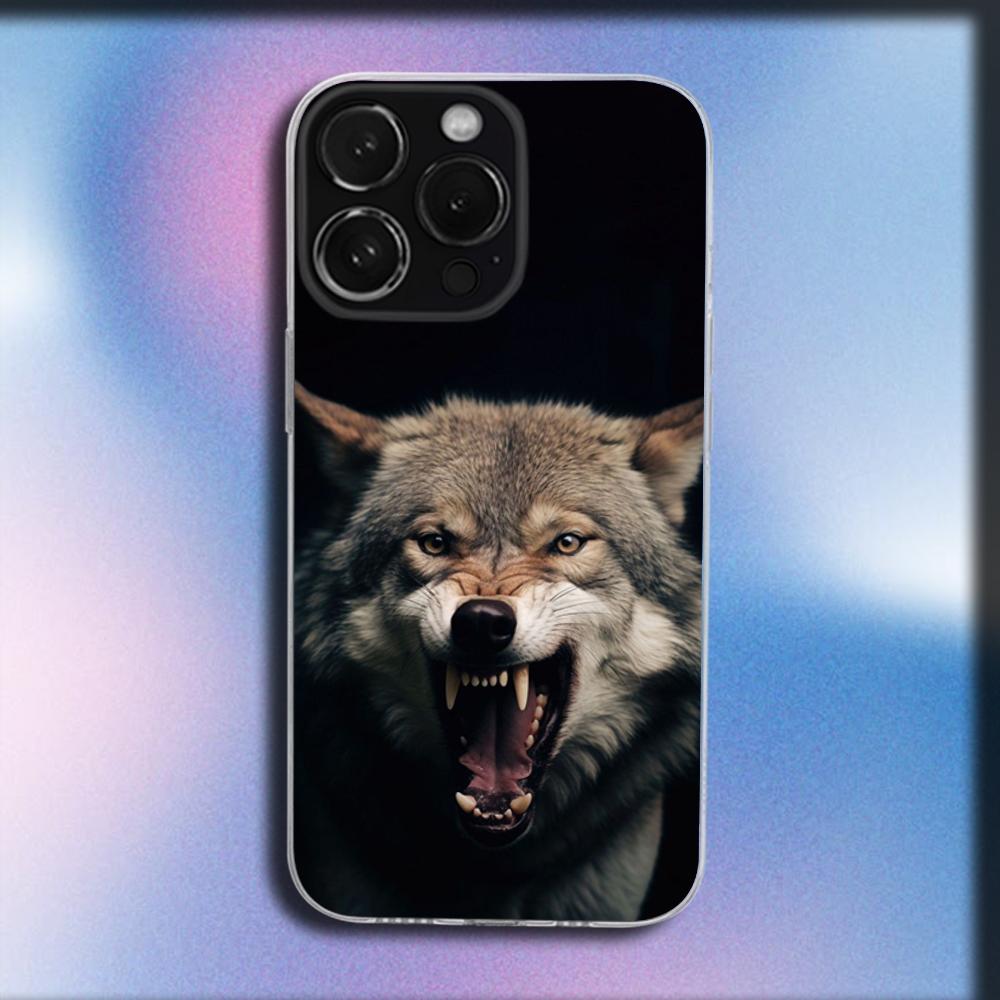 

Wolf Lion Leopard Tiger Phone Case For iPhone 16,15,14,13,12,11 Plus,Pro,Max,XR,XS,X,Plus,SE,Mini Transparent Soft Cover iPhone15